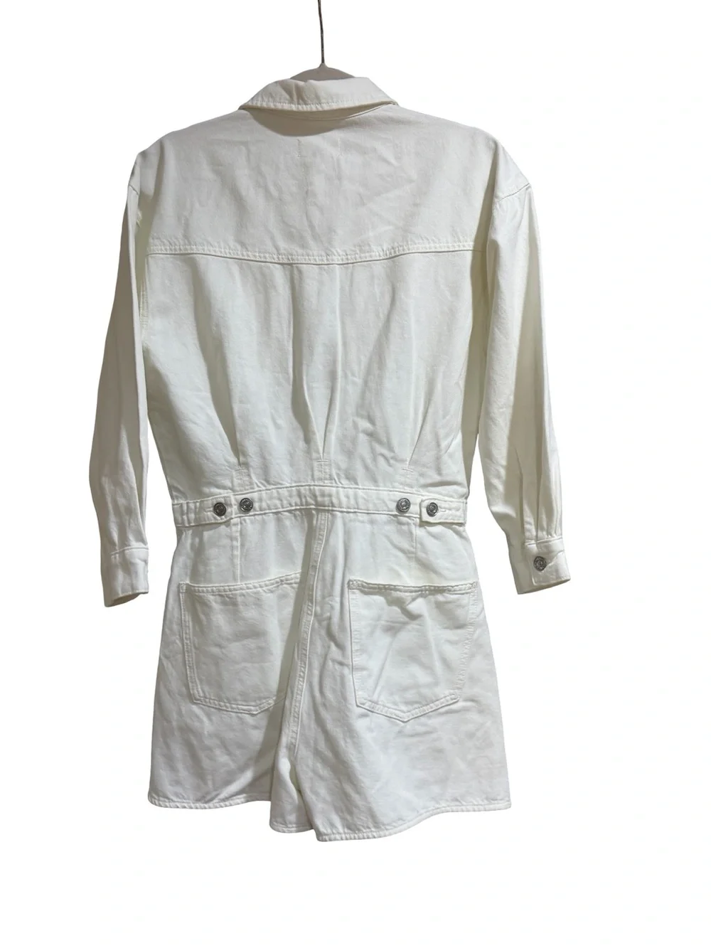 🤍 7 For All‎ Mankind Surplus White Romper Size Medium Utility Short Jumpsuit